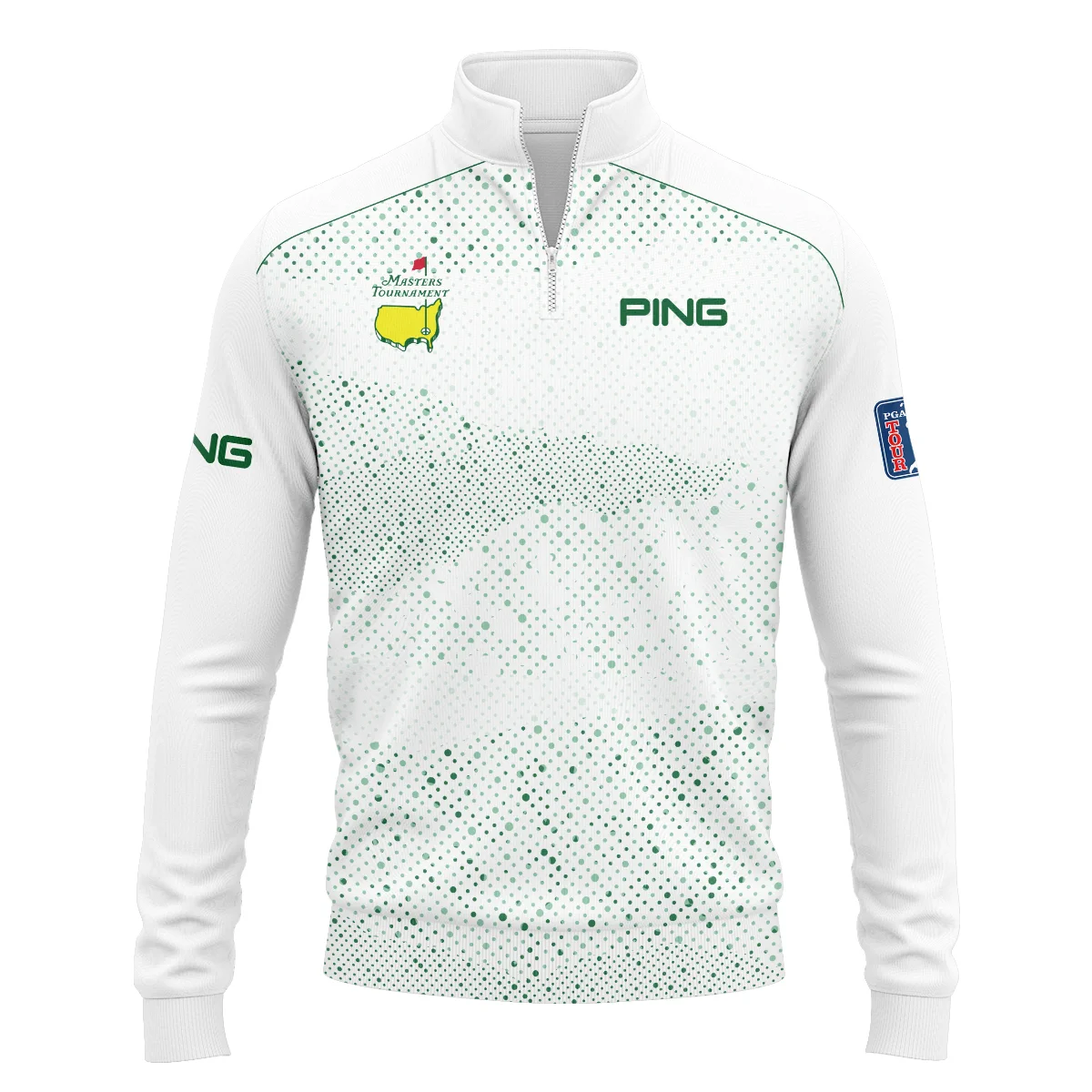 Golf Stye Classic White Mix Green Masters Tournament Ping Quarter-Zip Jacket Style Classic Quarter-Zip Jacket