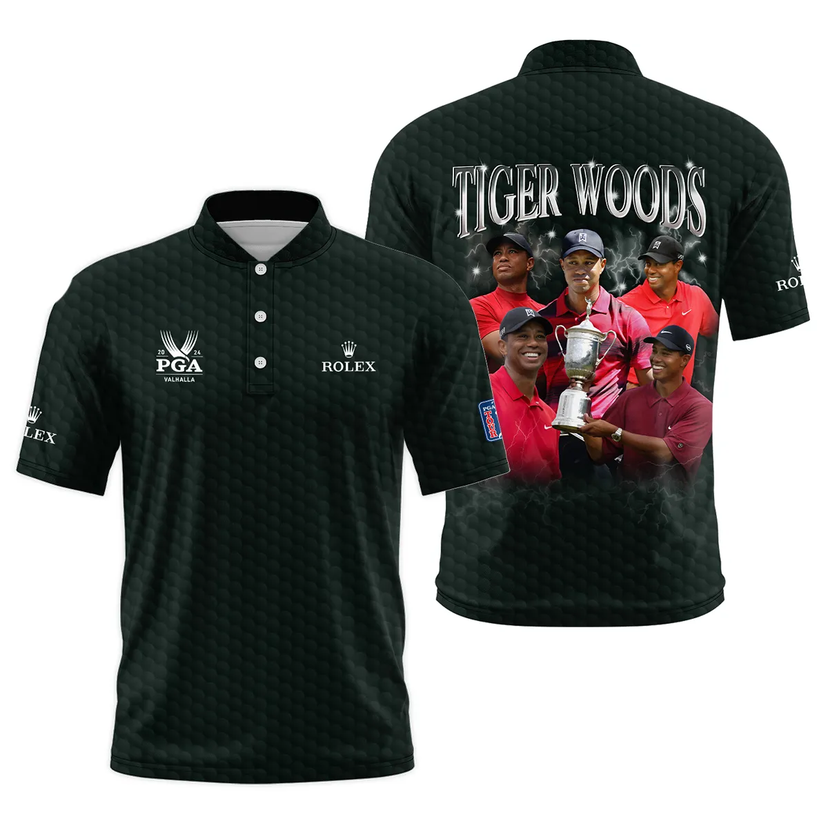 Golf Tiger Woods Fans Loves 152nd The Open Championship Rolex Style Classic, Short Sleeve Round Neck Polo Shirt