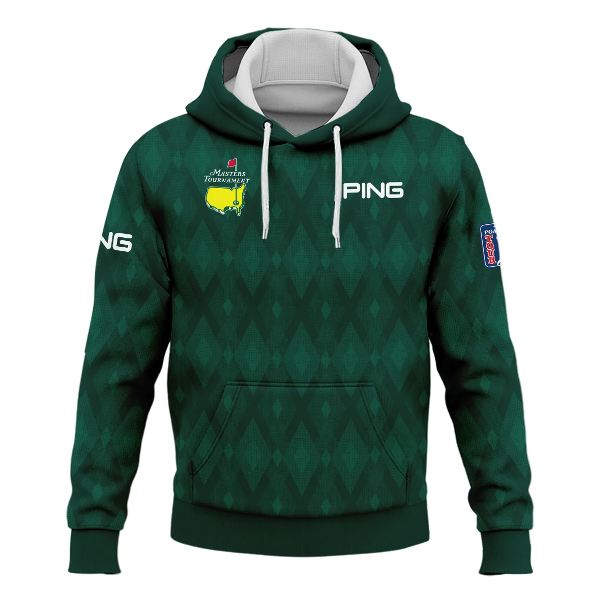 Green Fabric Ikat Diamond pattern Masters Tournament Ping Hoodie Shirt Style Classic Hoodie Shirt