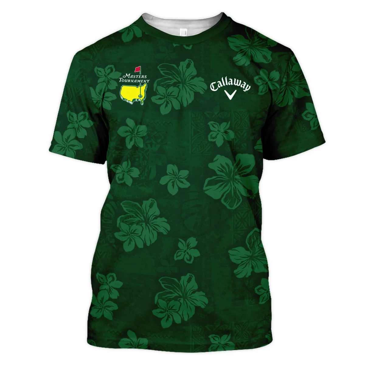 Hawaiian Tribal Elements And Hibiscus Flowers Patchwork Golf Masters Tournament Callaway Unisex T-Shirt Style Classic T-Shirt