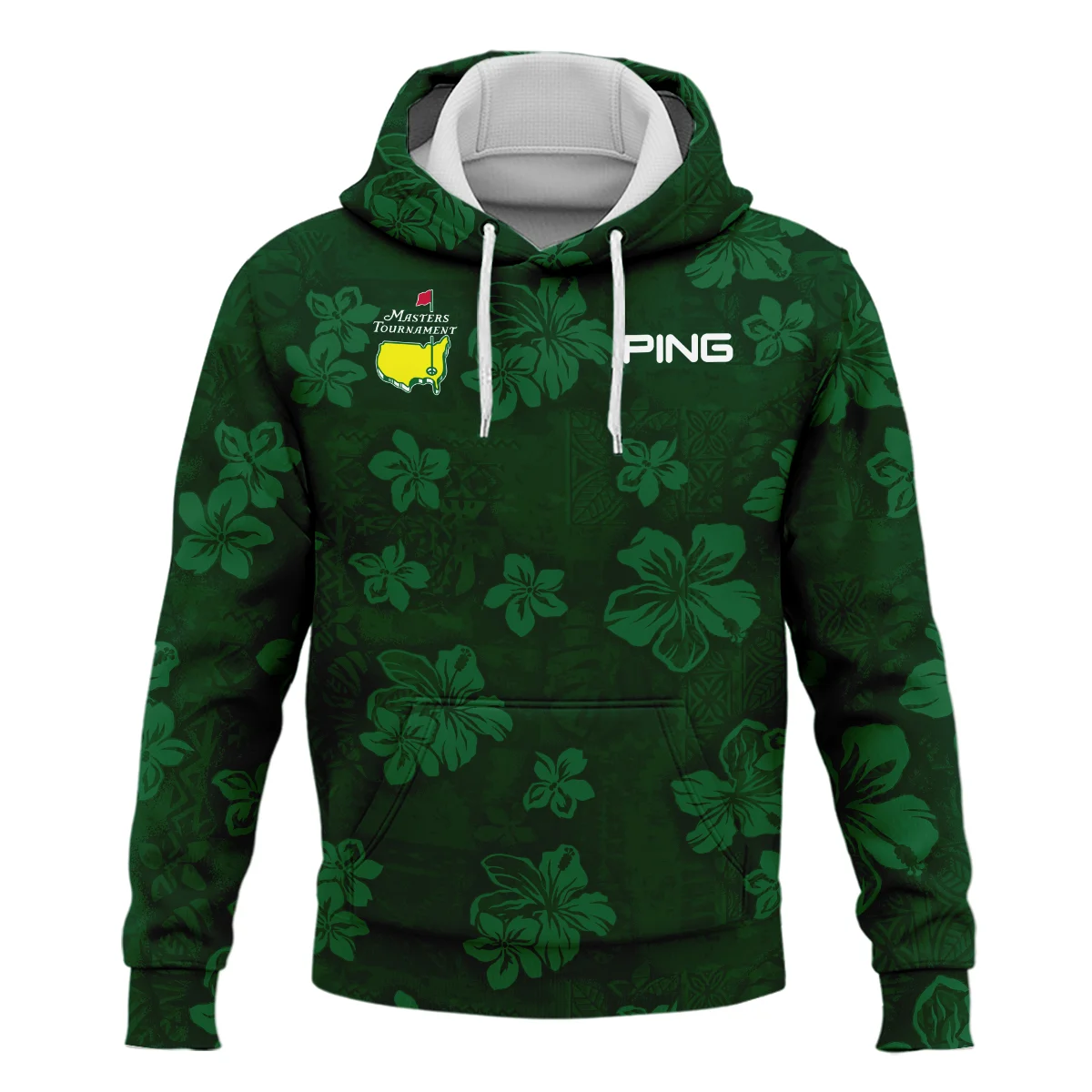 Hawaiian Tribal Elements And Hibiscus Flowers Patchwork Golf Masters Tournament Ping Hoodie Shirt Style Classic Hoodie Shirt