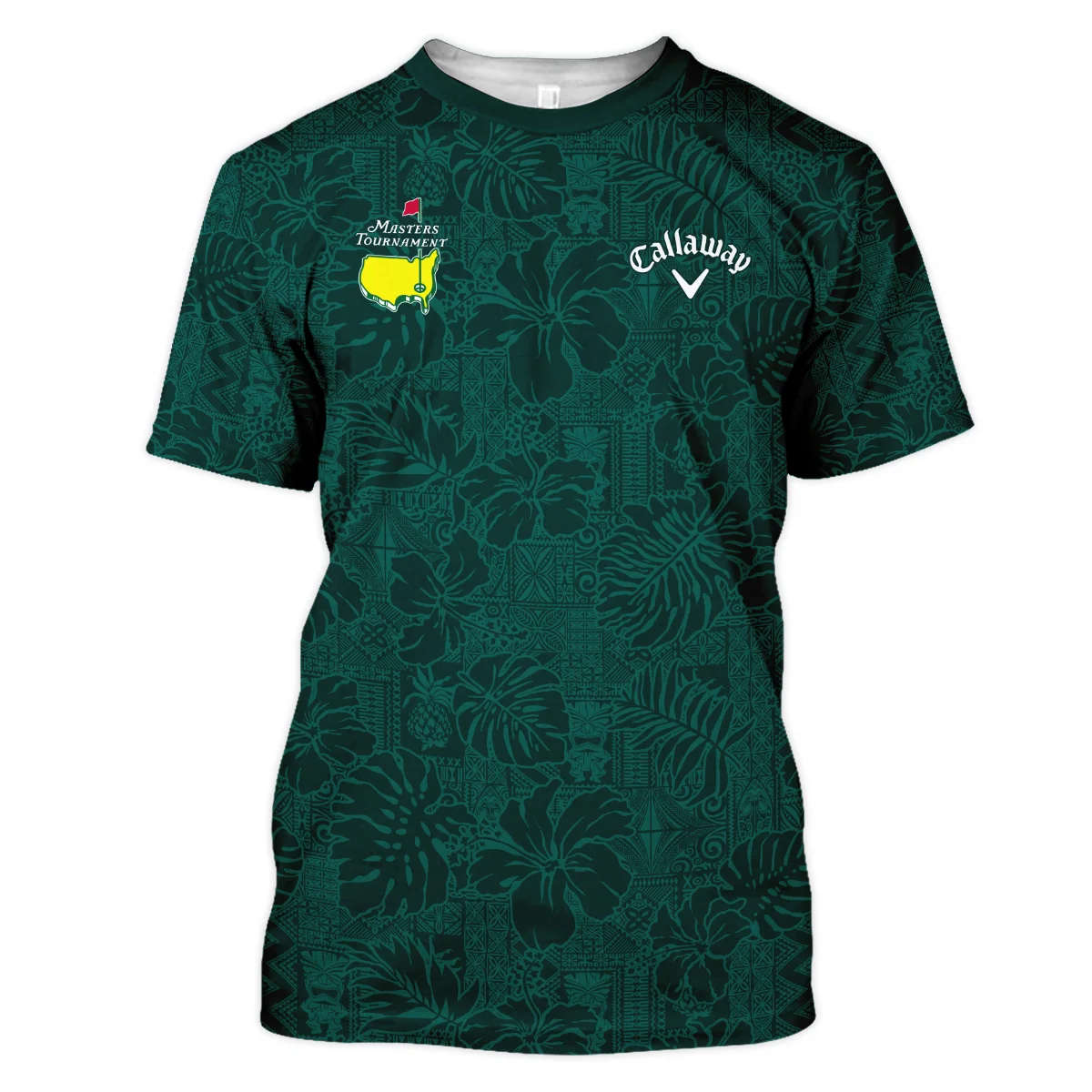 Hibiscus And Tropical Leaves With Tribal Elements Pattern Golf Masters Tournament Callaway Unisex T-Shirt Style Classic T-Shirt