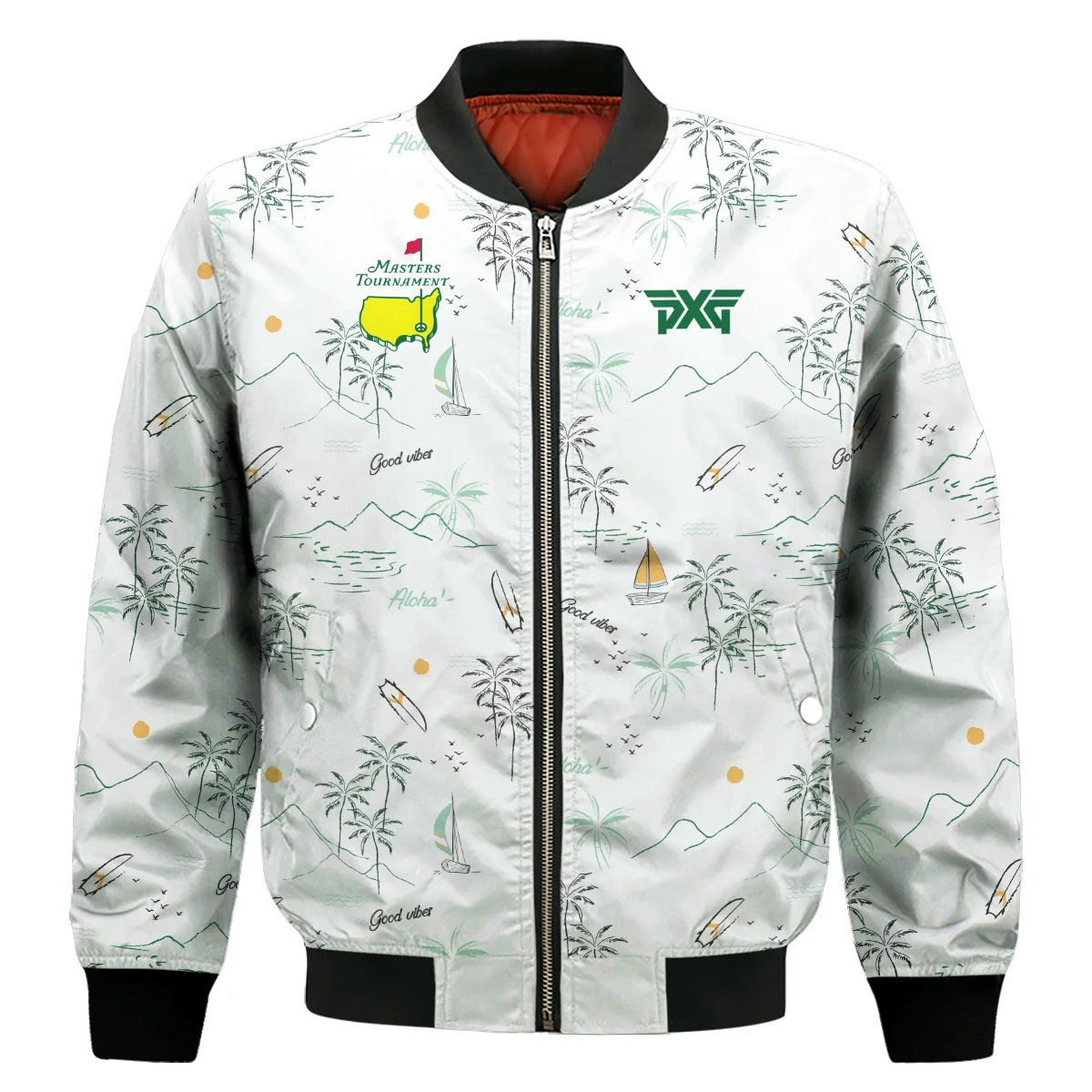 Island Seamless Pattern Golf Masters Tournament Bomber Jacket Style Classic Bomber Jacket