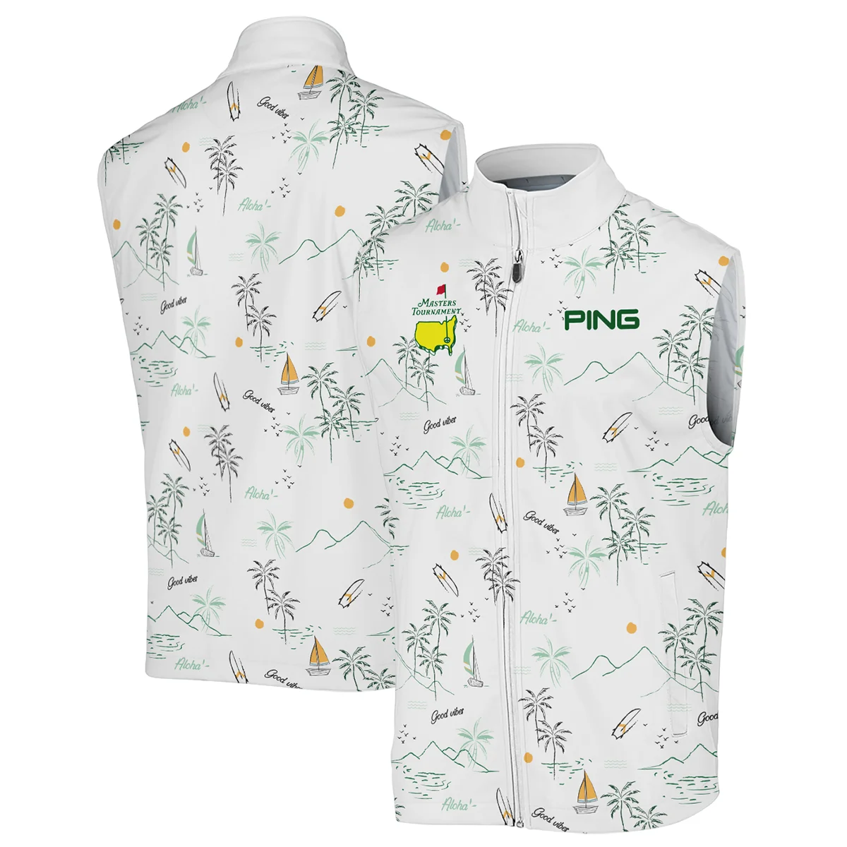 Island Seamless Pattern Golf Masters Tournament Ping Sleeveless Jacket Style Classic Sleeveless Jacket