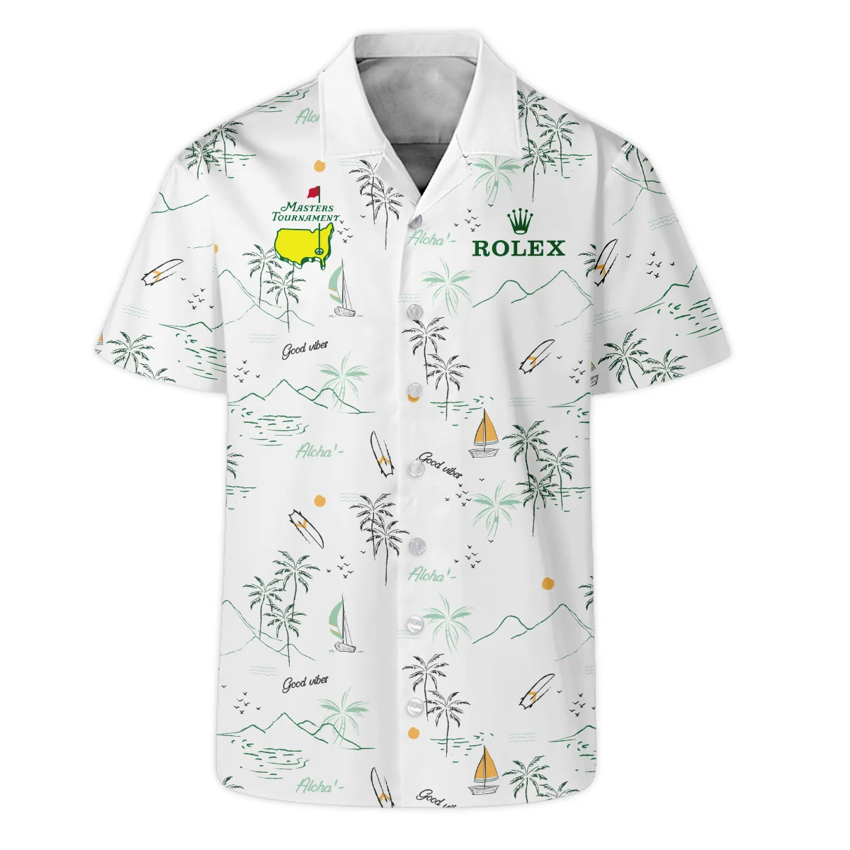 Island Seamless Pattern Golf Masters Tournament Rolex Hawaiian Shirt Style Classic Oversized Hawaiian Shirt