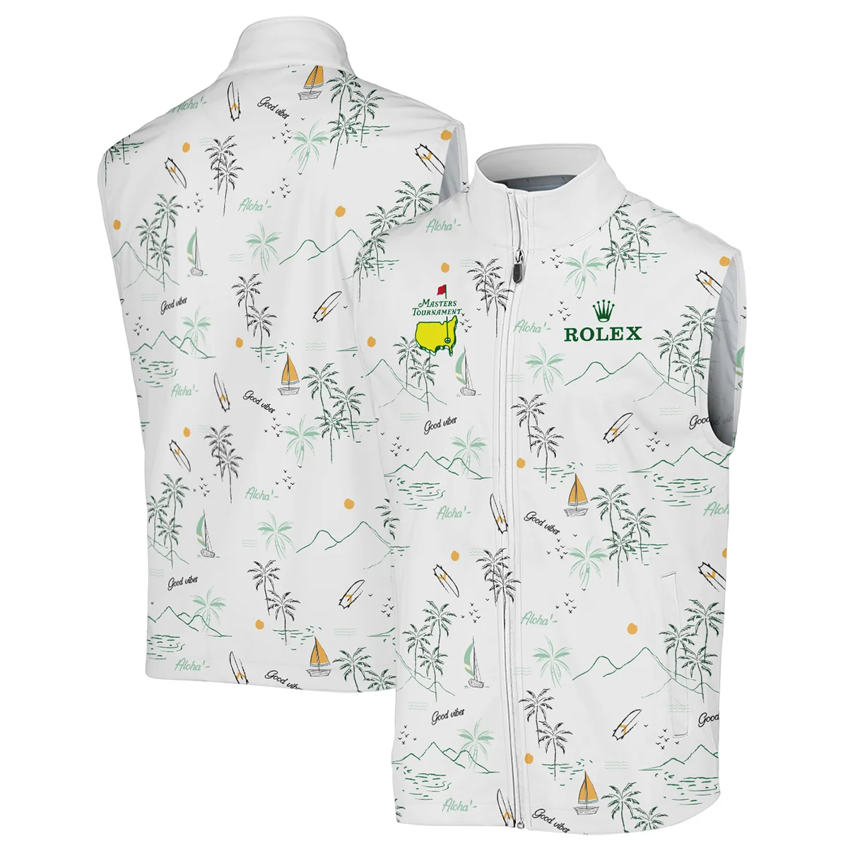 Island Seamless Pattern Golf Masters Tournament Rolex Sleeveless Jacket Style Classic Sleeveless Jacket