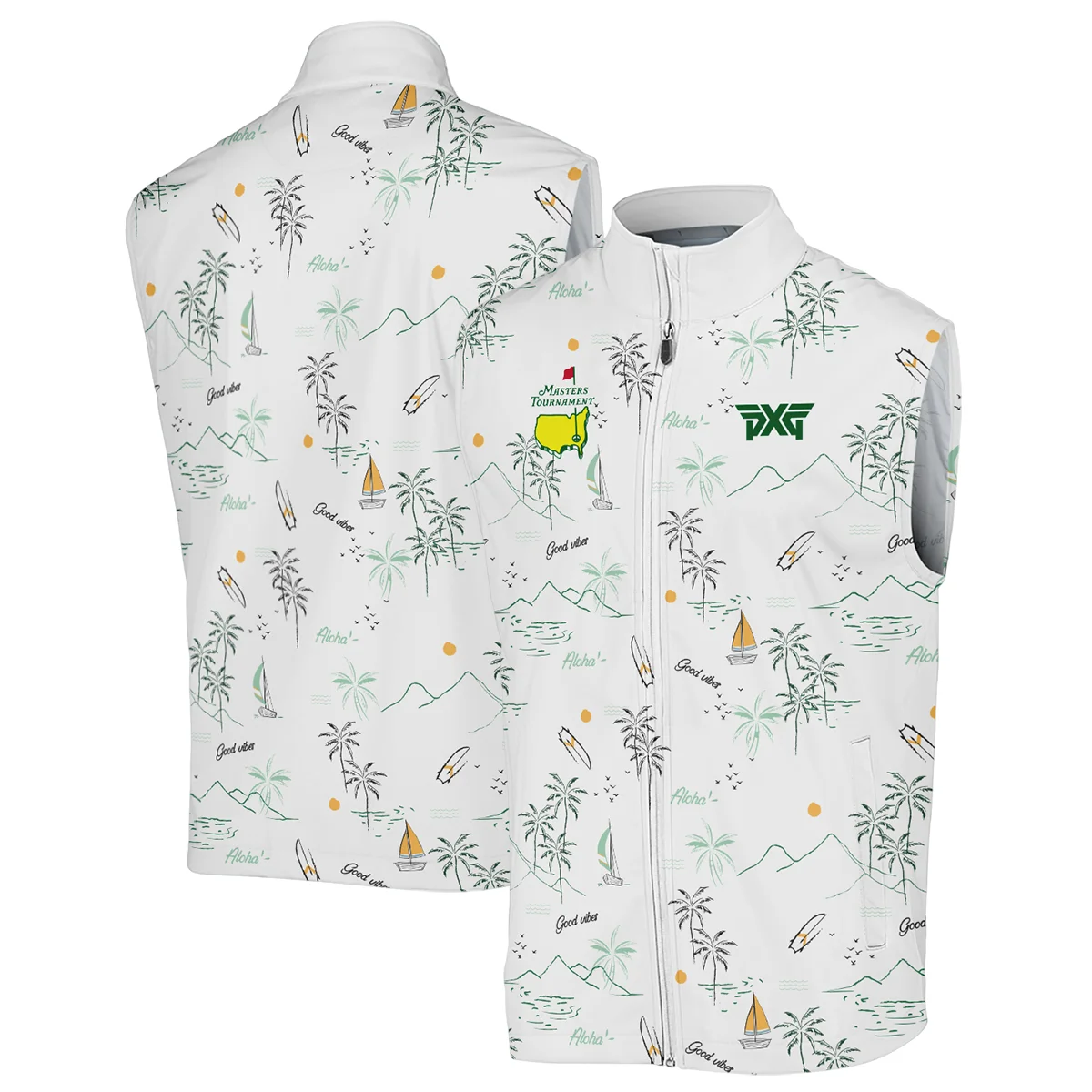 Island Seamless Pattern Golf Masters Tournament Sleeveless Jacket Style Classic Sleeveless Jacket