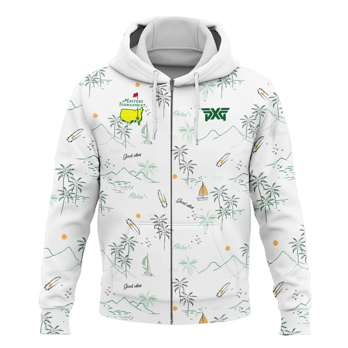 Island Seamless Pattern Golf Masters Tournament Zipper Hoodie Shirt Style Classic Zipper Hoodie Shirt