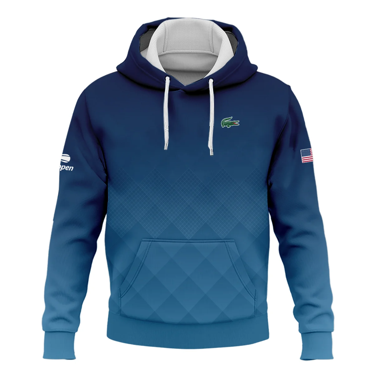 Lacoste Blue Abstract Background US Open Tennis Champions Hoodie Shirt Style Classic Hoodie Shirt