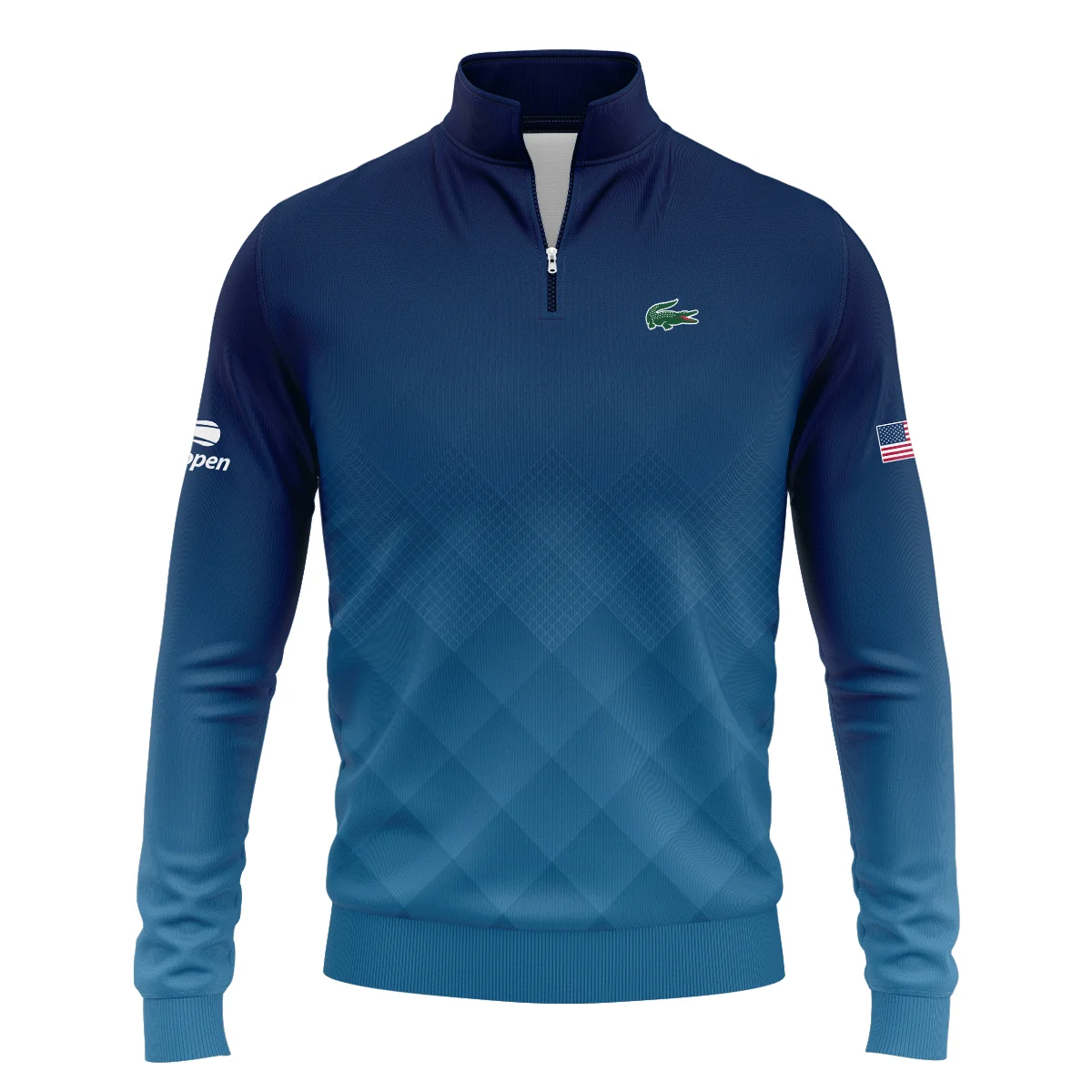 Lacoste Blue Abstract Background US Open Tennis Champions Quarter-Zip Jacket Style Classic Quarter-Zip Jacket