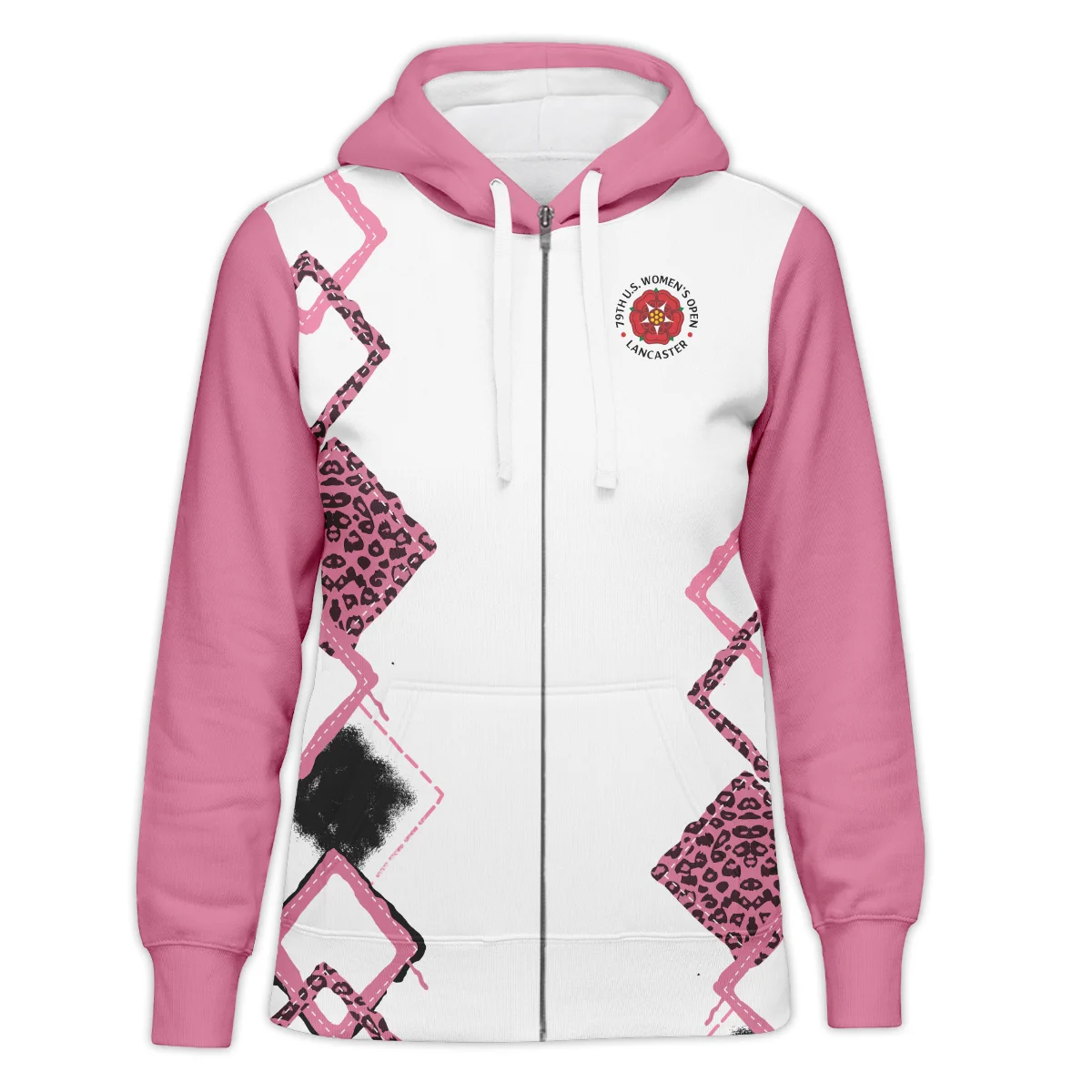 Leopard Golf Color Pink 79th U.S. Women’s Open Lancaster Zipper Hoodie Shirt Pink Color All Over Print Zipper Hoodie Shirt