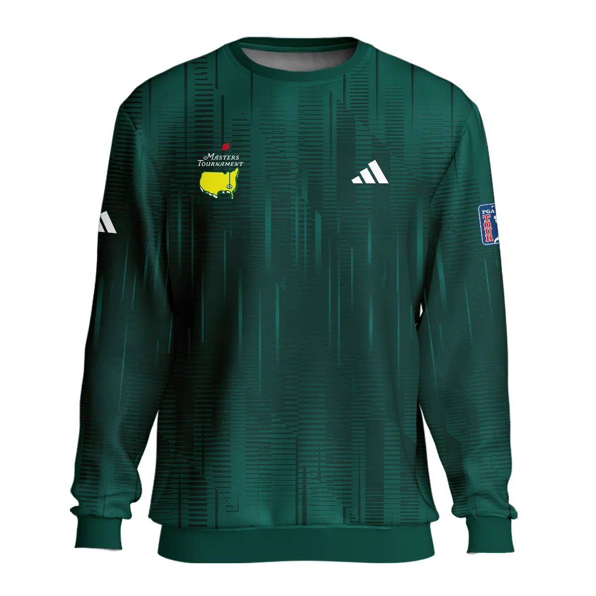 Masters Tournament Adidas Dark Green Gradient Stripes Pattern Unisex Sweatshirt Style Classic Sweatshirt