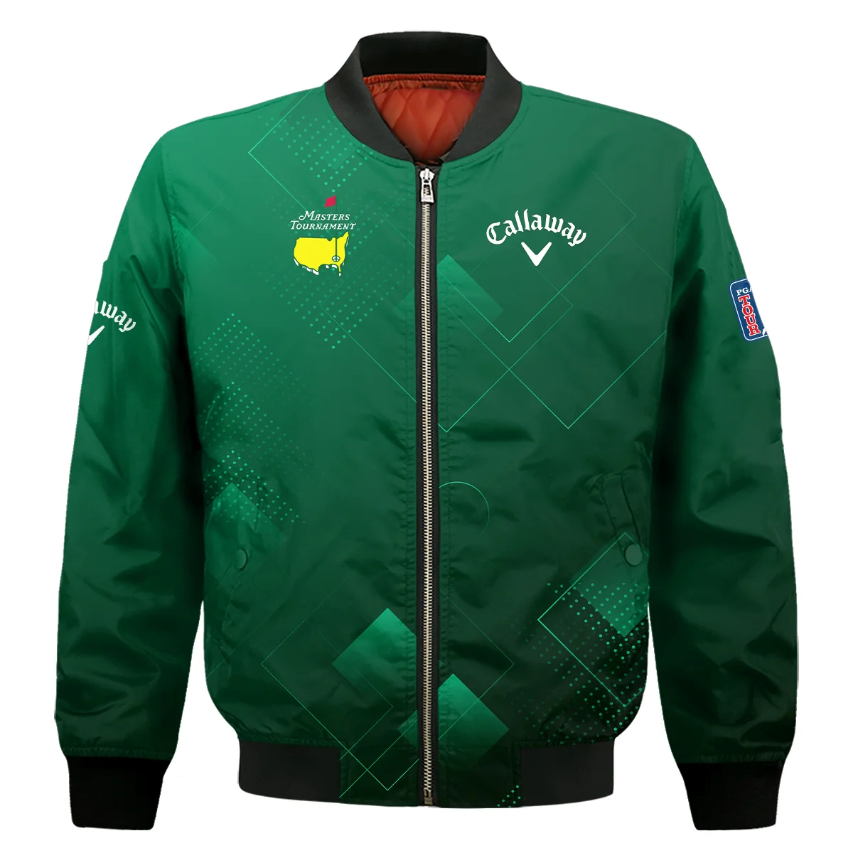 Masters Tournament Callaway Bomber Jacket Golf Sports Green Abstract Geometric Bomber Jacket