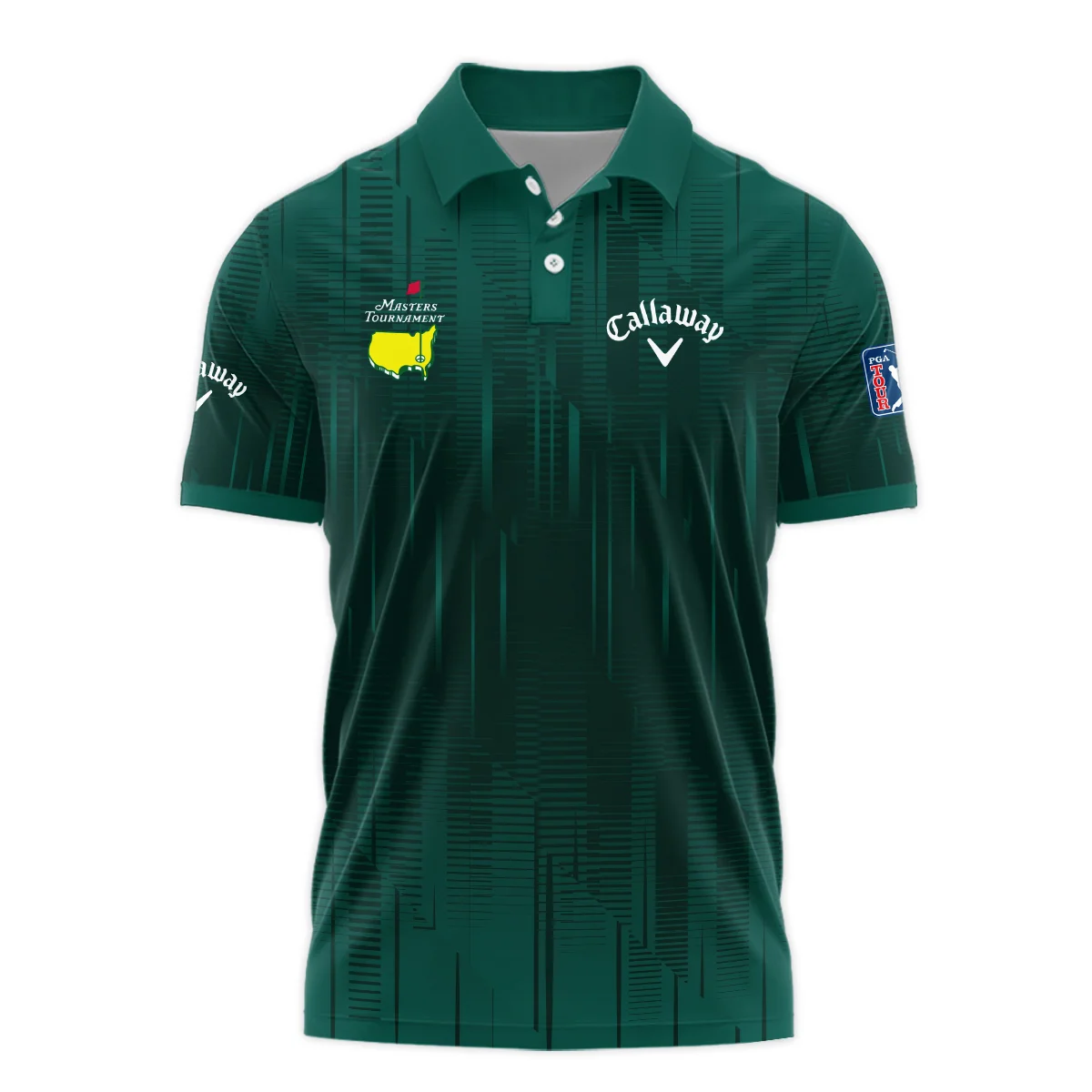 Masters Tournament Callaway Dark Green Gradient Stripes Pattern Polo Shirt Style Classic Polo Shirt For Men