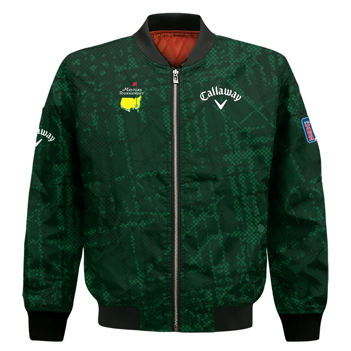 Masters Tournament Callaway Golf Pattern Halftone Green Bomber Jacket Style Classic Bomber Jacket