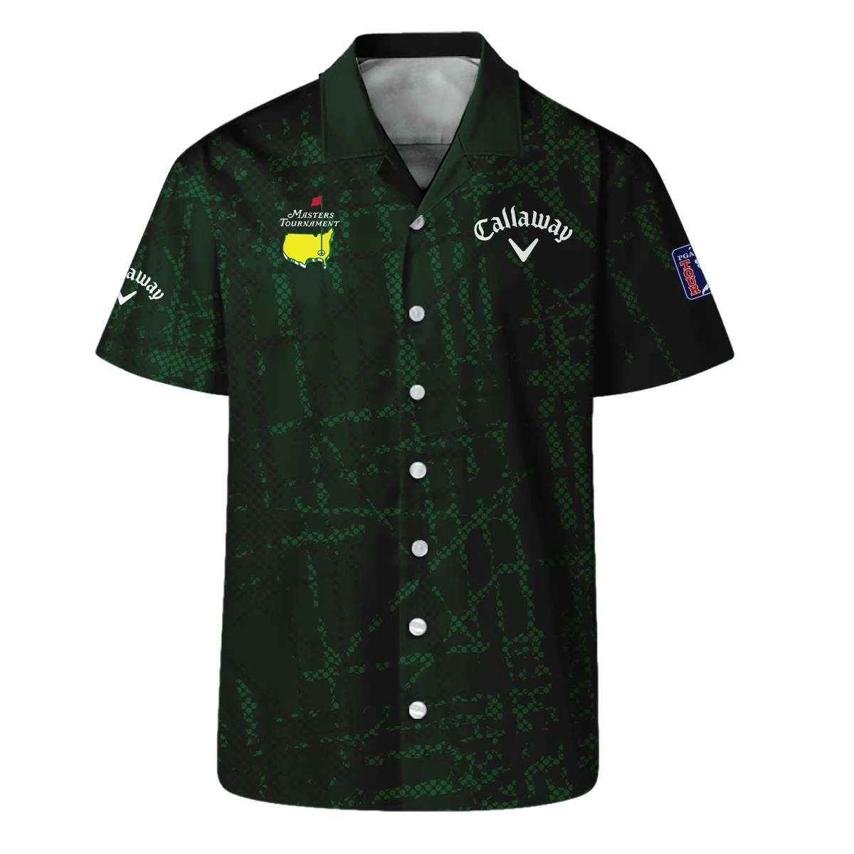 Masters Tournament Callaway Golf Pattern Halftone Green Hawaiian Shirt Style Classic Oversized Hawaiian Shirt