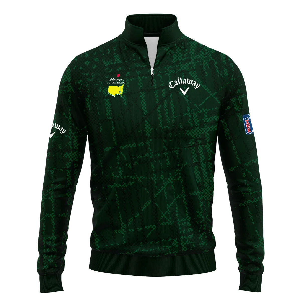 Masters Tournament Callaway Golf Pattern Halftone Green Quarter-Zip Jacket Style Classic Quarter-Zip Jacket