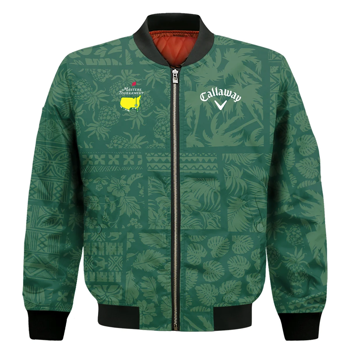 Masters Tournament Callaway Hawaiian Style Fabric Patchwork Bomber Jacket Style Classic Bomber Jacket