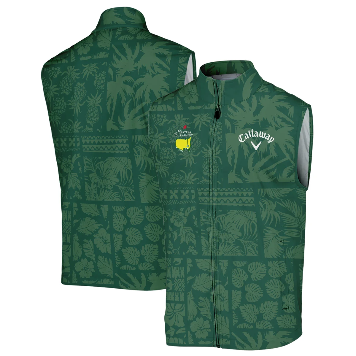 Masters Tournament Callaway Hawaiian Style Fabric Patchwork Sleeveless Jacket Style Classic Sleeveless Jacket