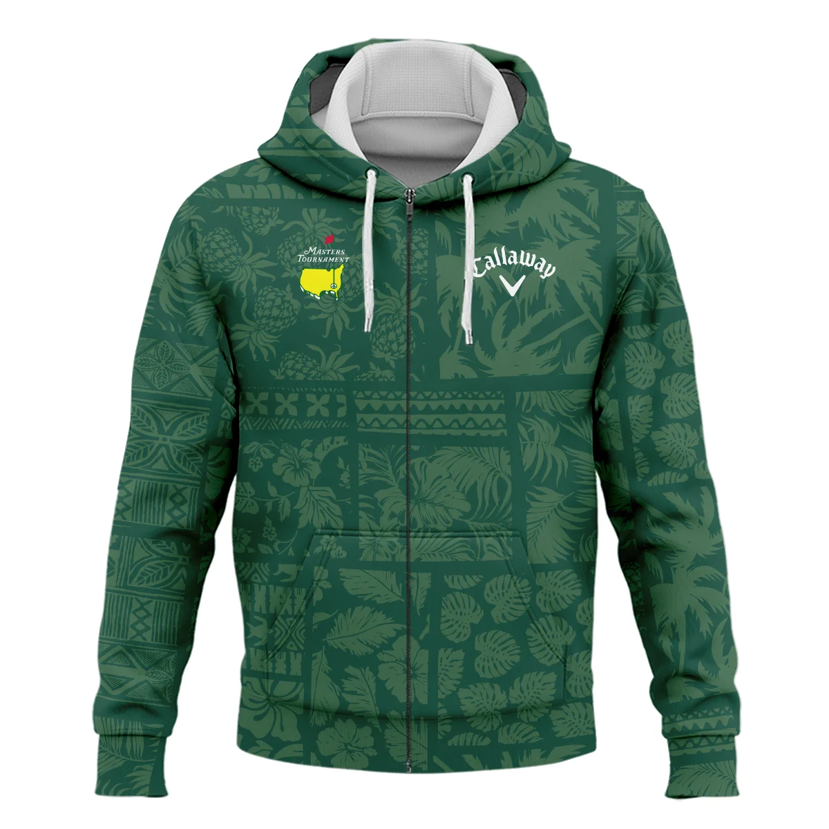 Masters Tournament Callaway Hawaiian Style Fabric Patchwork Zipper Hoodie Shirt Style Classic Zipper Hoodie Shirt