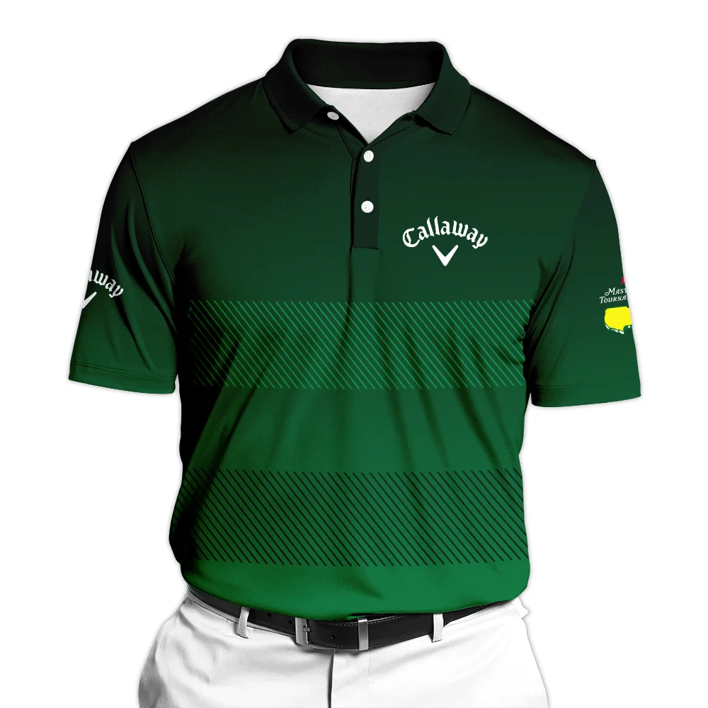 Masters Tournament Callaway Sports Polo Shirt Green Gradient Stripes Pattern All Over Print Polo Shirt For Men