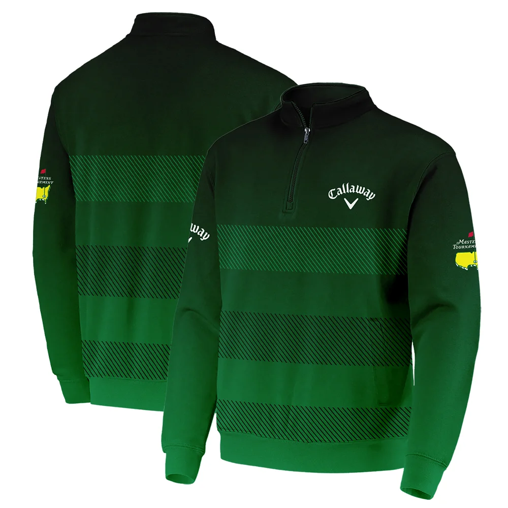 Masters Tournament Callaway Sports Quarter-Zip Jacket Green Gradient Stripes Pattern All Over Print Quarter-Zip Jacket