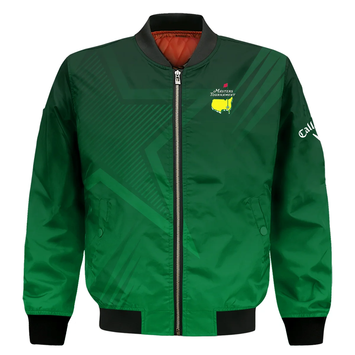 Masters Tournament Callaway Star Dark Green Pattern Bomber Jacket Style Classic Bomber Jacket