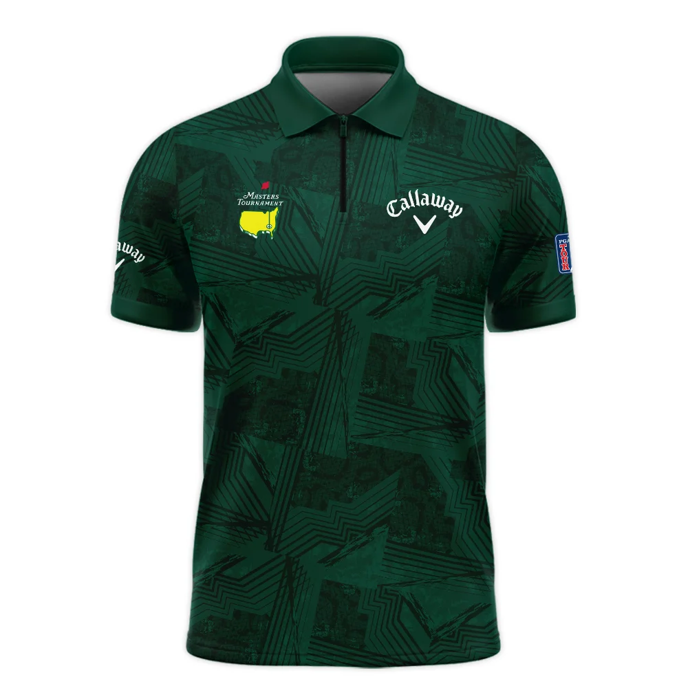 Masters Tournament Callaway Sublimation Sports Dark Green Zipper Polo Shirt Style Classic Zipper Polo Shirt For Men