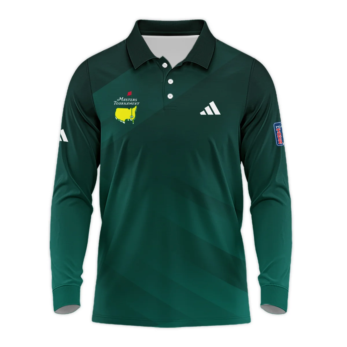 Masters Tournament Dark Green Gradient Golf Sport Adidas Long Polo Shirt Style Classic Long Polo Shirt For Men