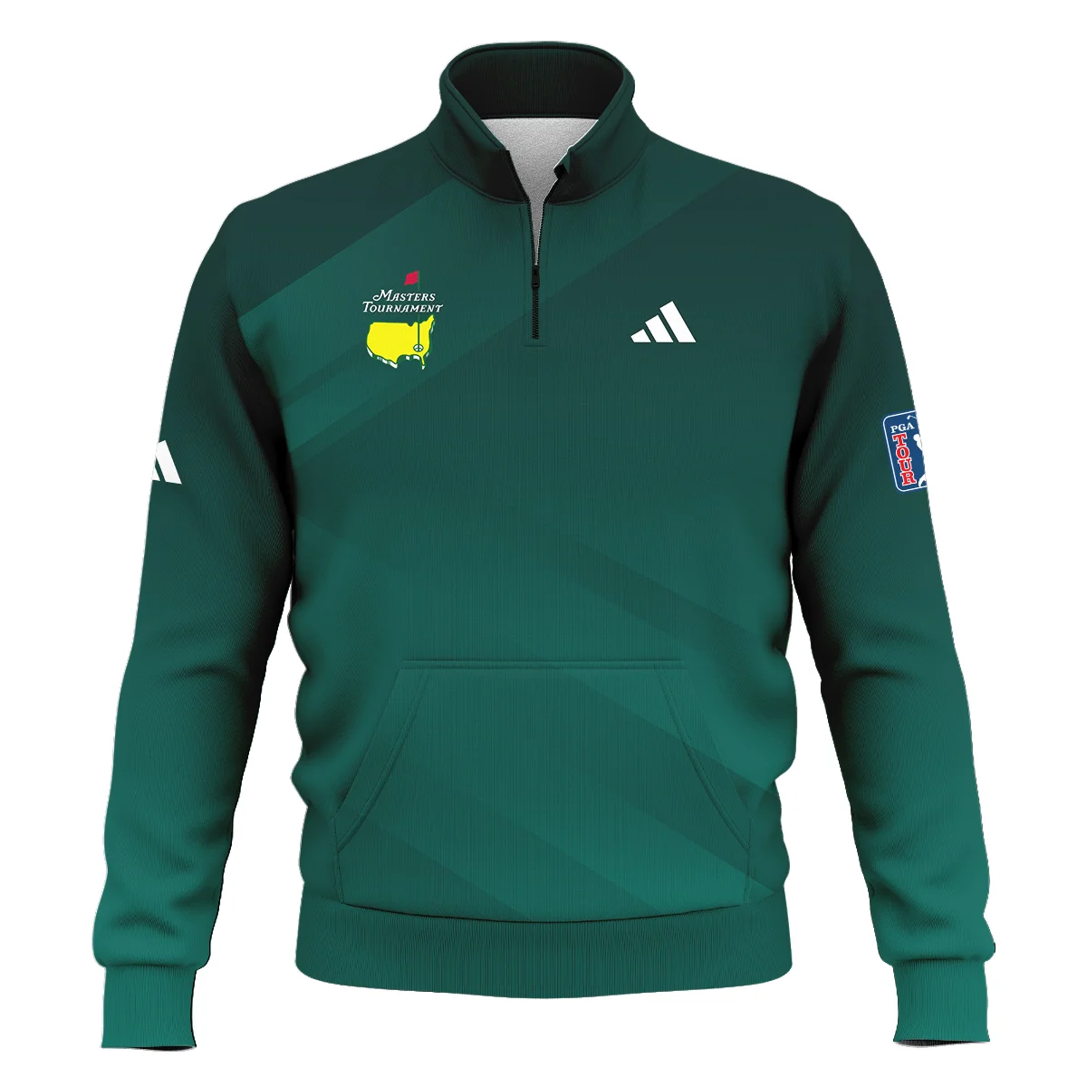 Masters Tournament Dark Green Gradient Golf Sport Adidas Style Classic Quarter Zipped Sweatshirt