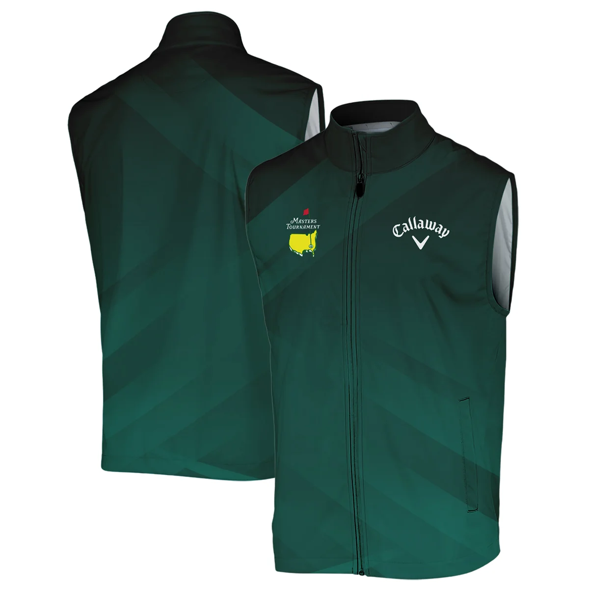 Masters Tournament Dark Green Gradient Golf Sport Callaway Sleeveless Jacket Style Classic Sleeveless Jacket