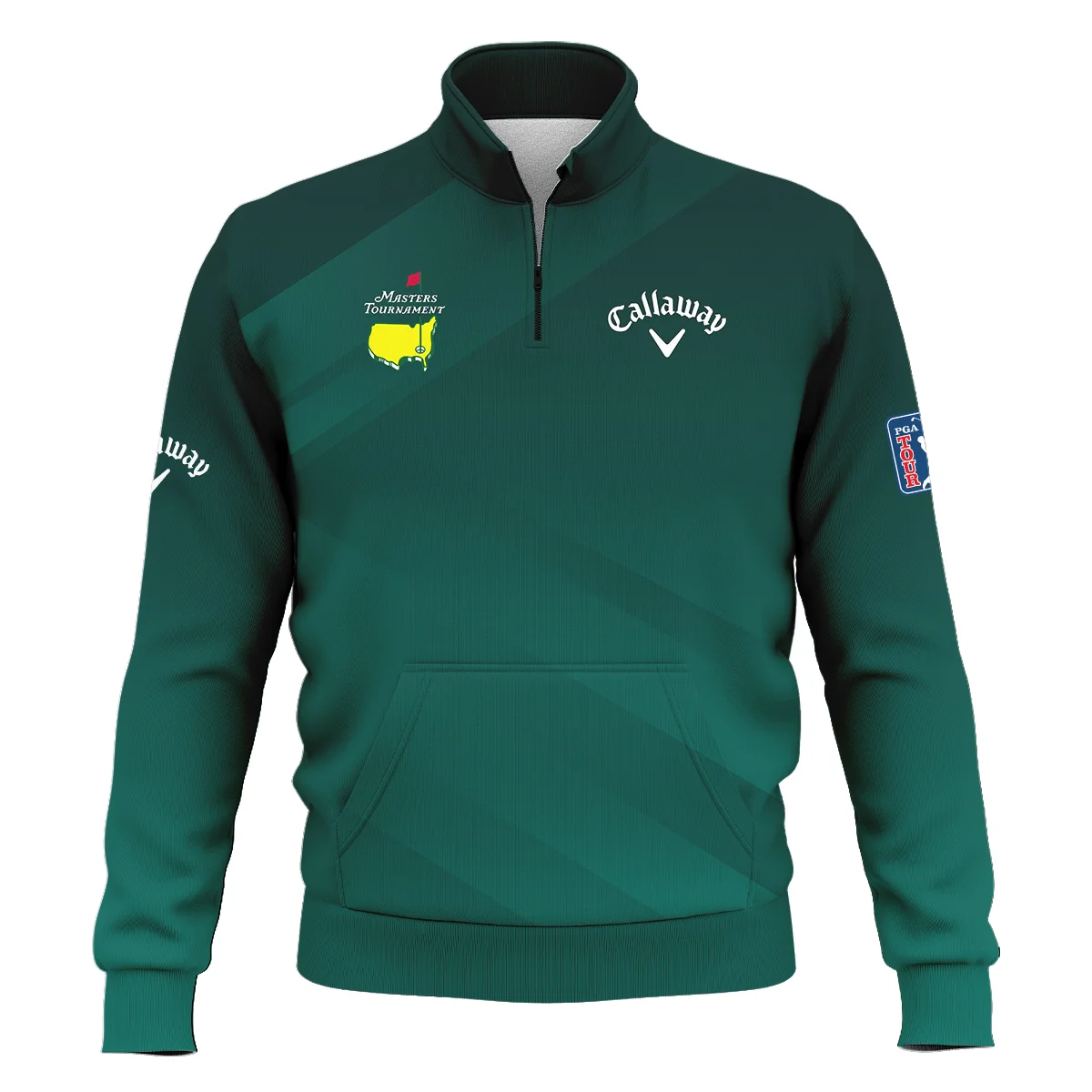 Masters Tournament Dark Green Gradient Golf Sport Callaway Style Classic Quarter Zipped Sweatshirt