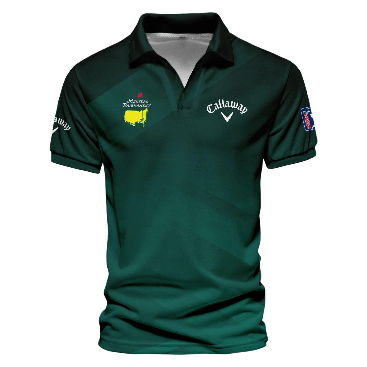 Masters Tournament Dark Green Gradient Golf Sport Callaway Vneck Polo Shirt Style Classic Polo Shirt For Men