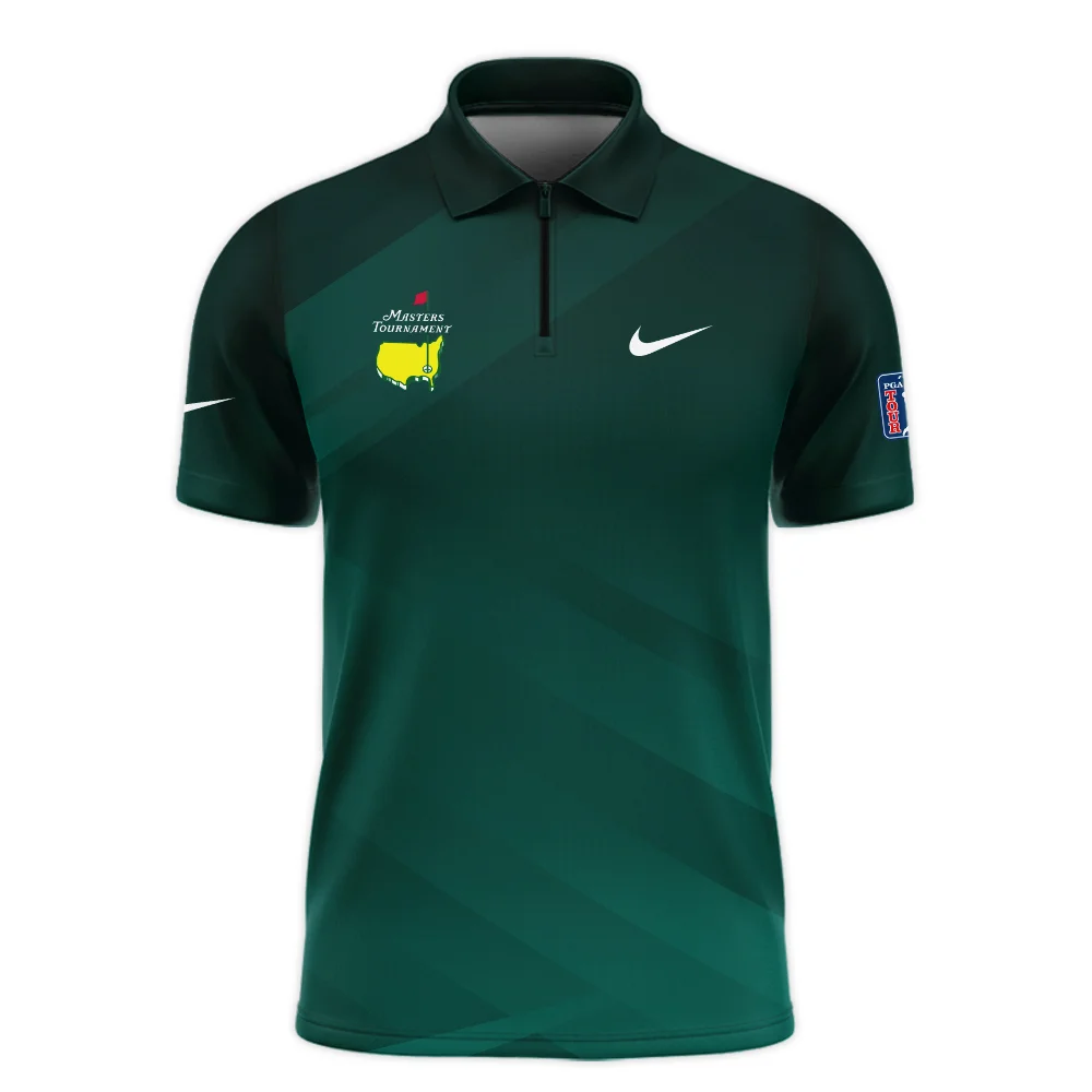 Masters Tournament Dark Green Gradient Golf Sport Nike Zipper Polo Shirt Style Classic Zipper Polo Shirt For Men