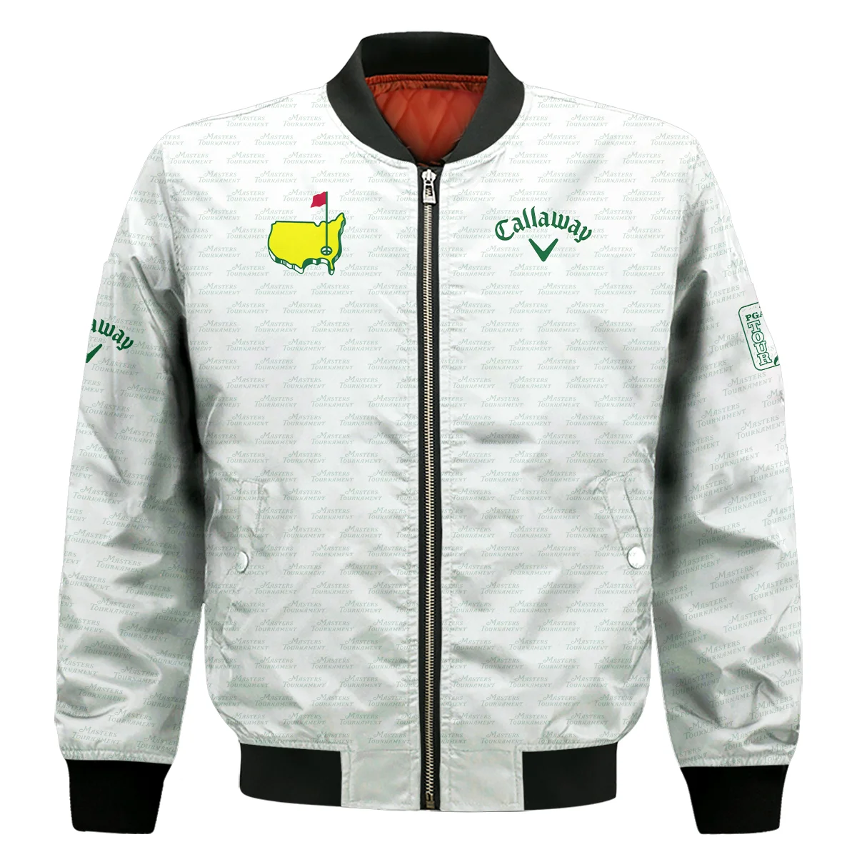 Masters Tournament Golf Callaway Bomber Jacket Logo Text Pattern White Green Golf Sports All Over Print Bomber Jacket