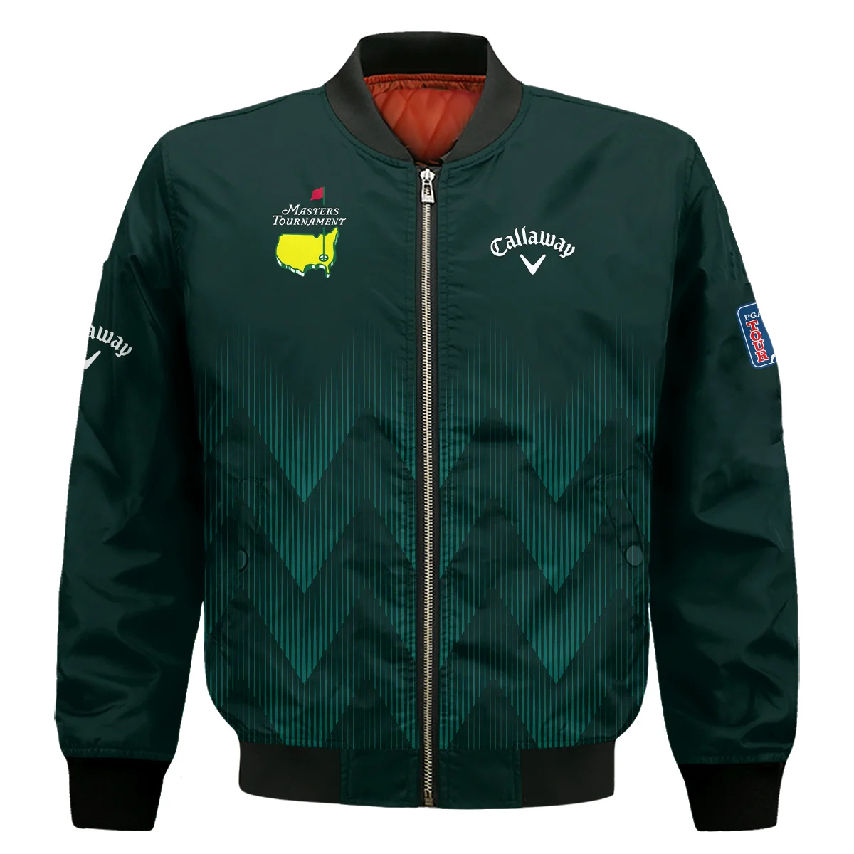 Masters Tournament Golf Callaway Bomber Jacket Zigzag Pattern Dark Green Golf Sports All Over Print Bomber Jacket