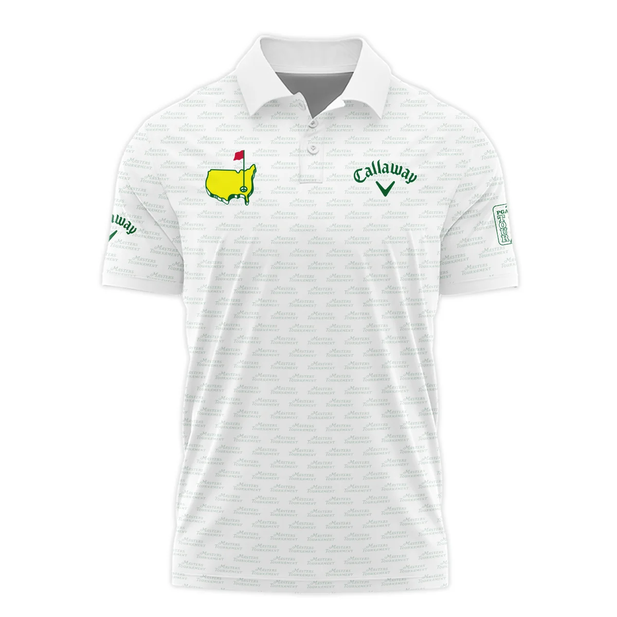 Masters Tournament Golf Callaway Polo Shirt Logo Text Pattern White Green Golf Sports All Over Print Polo Shirt For Men