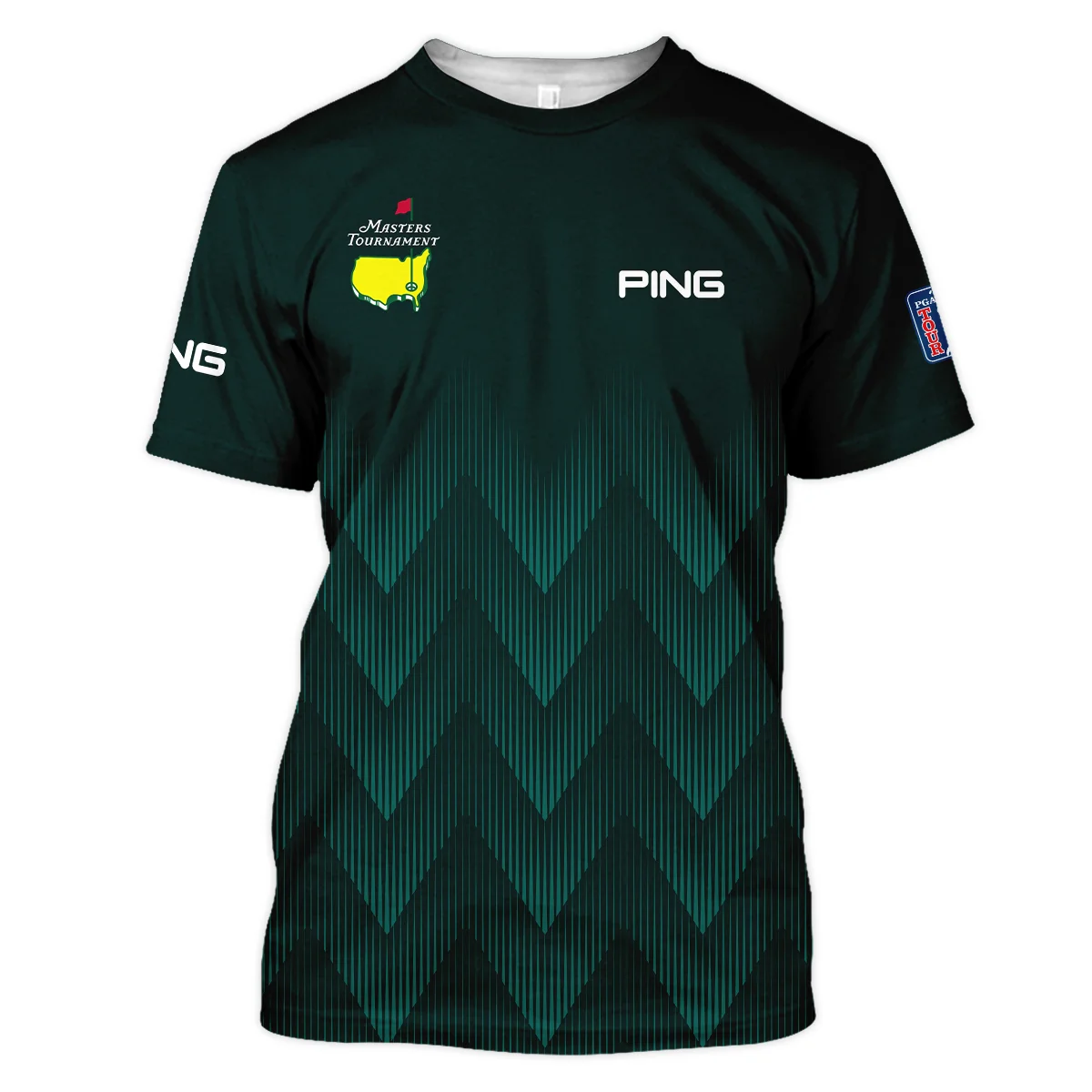 Masters Tournament Golf Ping Unisex T-Shirt Zigzag Pattern Dark Green Golf Sports All Over Print T-Shirt