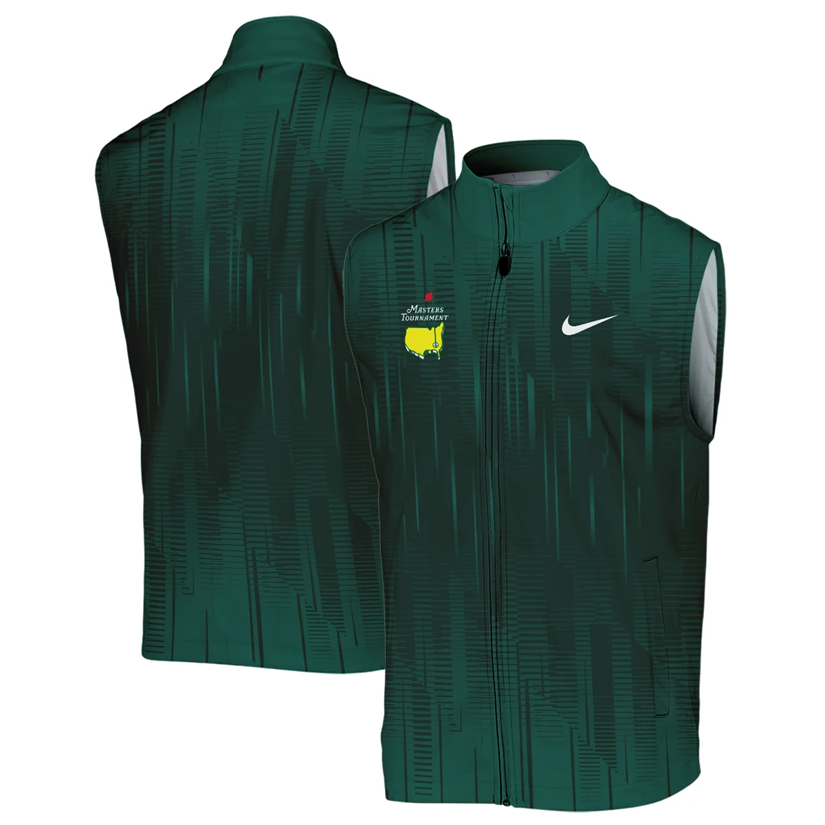 Masters Tournament Nike Dark Green Gradient Stripes Pattern Sleeveless Jacket Style Classic Sleeveless Jacket