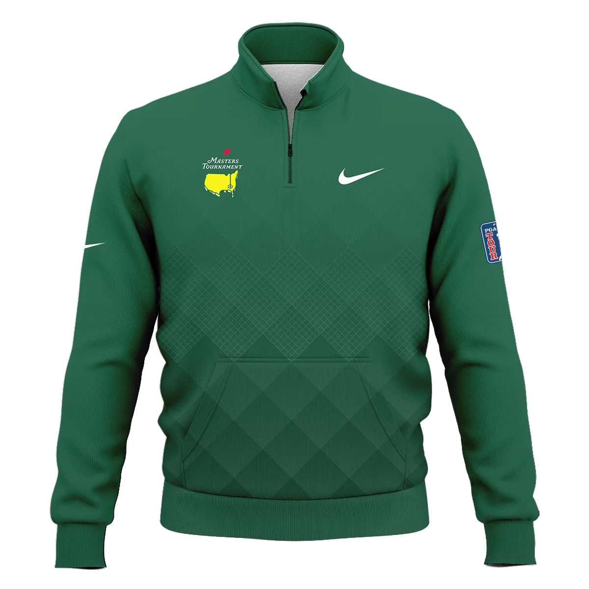 Masters Tournament Nike Gradient Dark Green Pattern Style Classic Quarter Zipped Sweatshirt