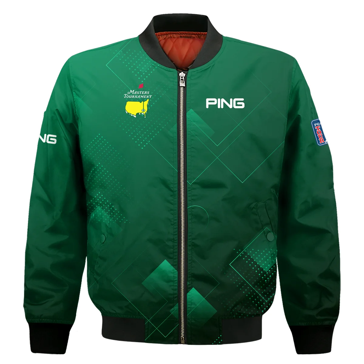 Masters Tournament Ping Bomber Jacket Golf Sports Green Abstract Geometric Bomber Jacket