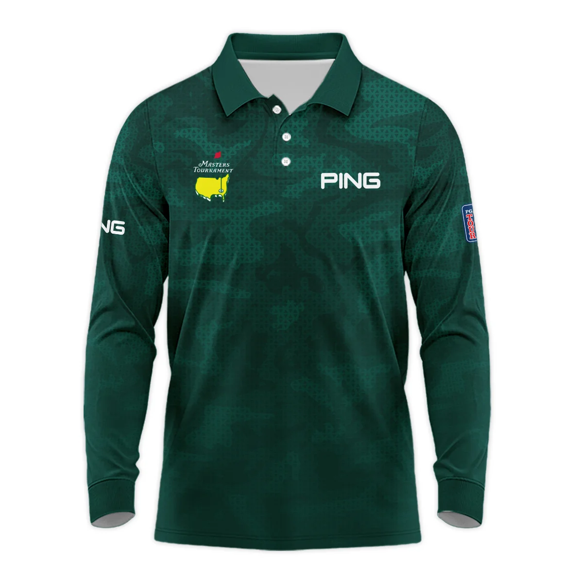 Masters Tournament Ping Camo Sport Green Abstract Long Polo Shirt Style Classic Long Polo Shirt For Men