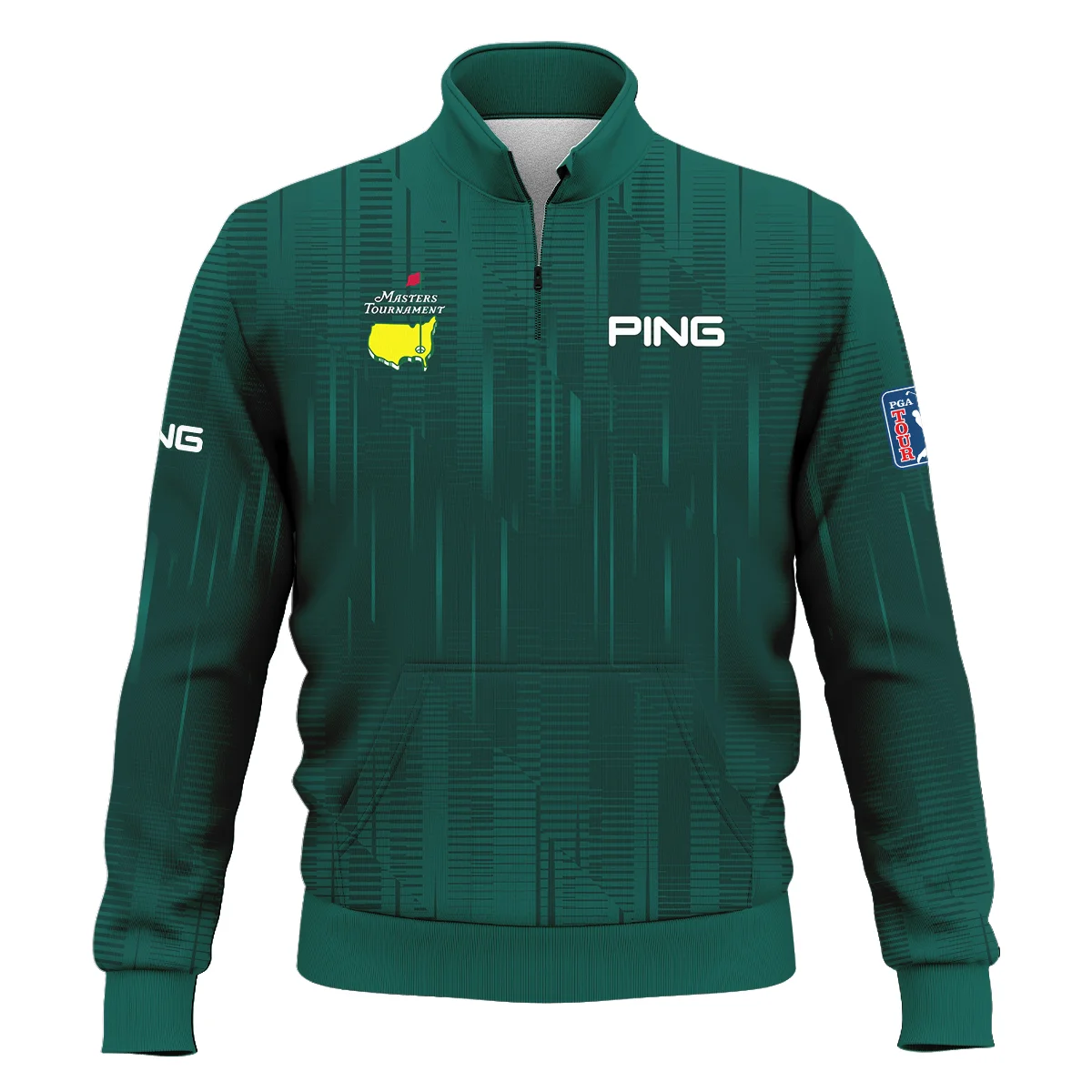 Masters Tournament Ping Dark Green Gradient Stripes Pattern Style Classic Quarter Zipped Sweatshirt