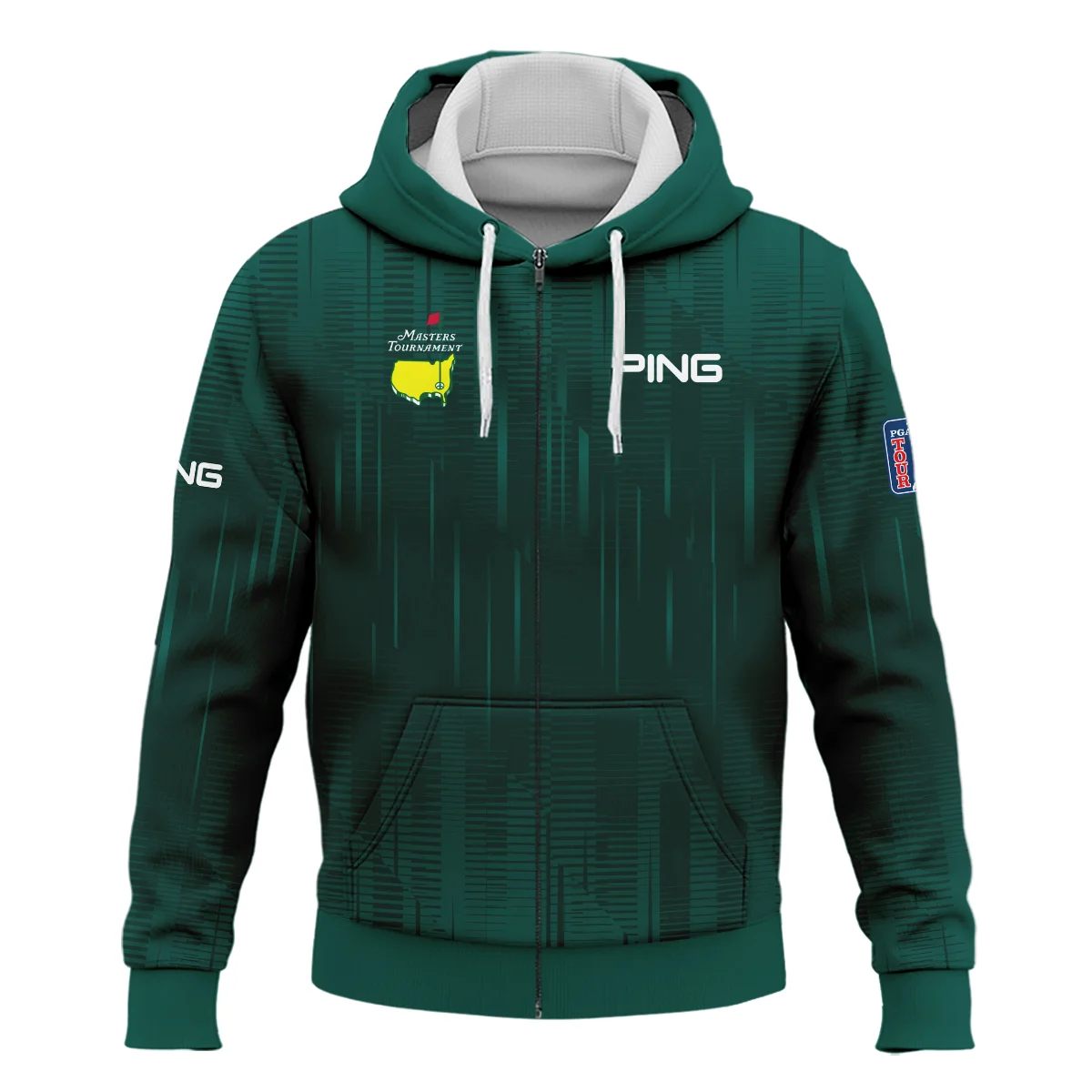 Masters Tournament Ping Dark Green Gradient Stripes Pattern Zipper Hoodie Shirt Style Classic Zipper Hoodie Shirt