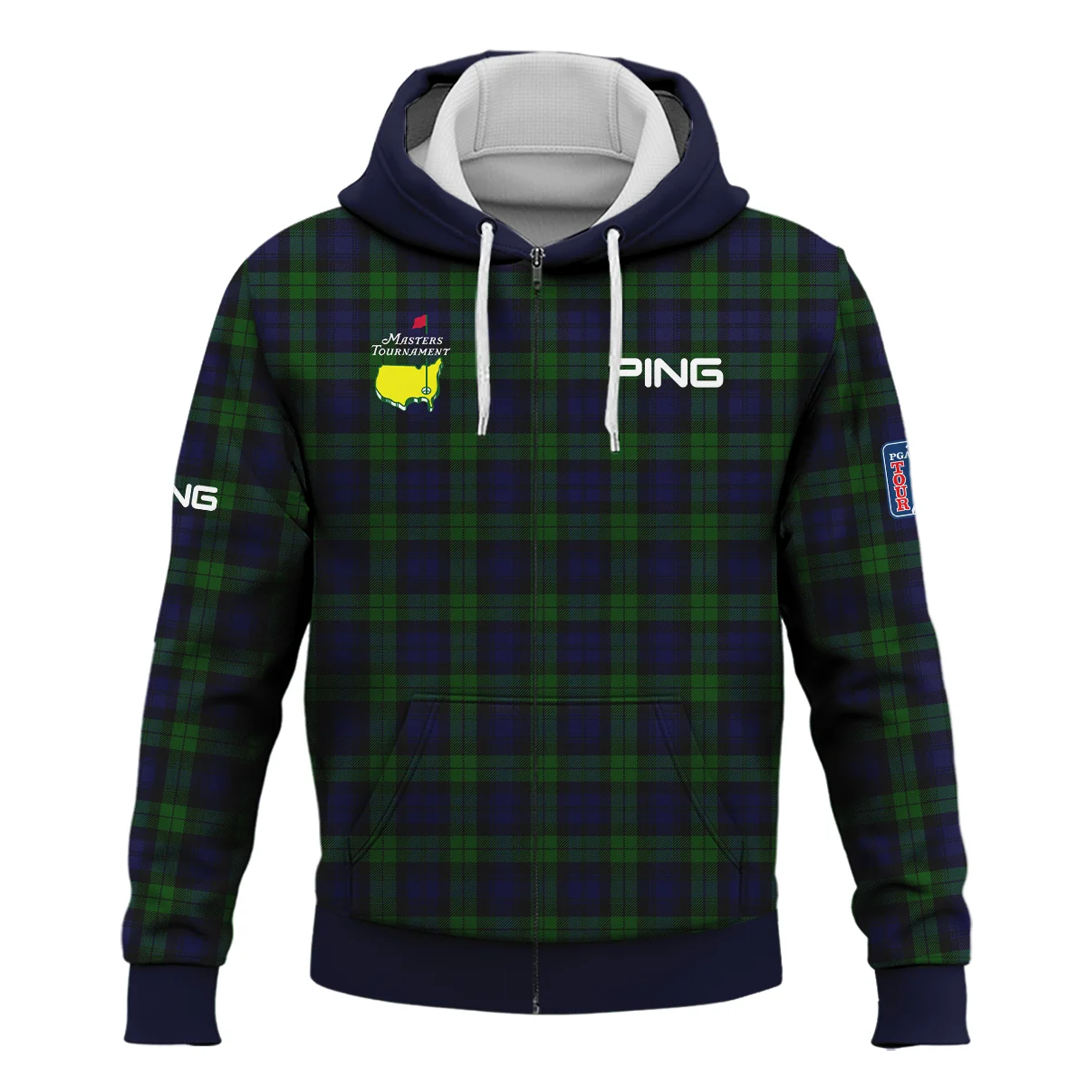 Masters Tournament Ping Golf Zipper Hoodie Shirt Sports Green Purple Black Watch Tartan Plaid All Over Print Zipper Hoodie Shirt