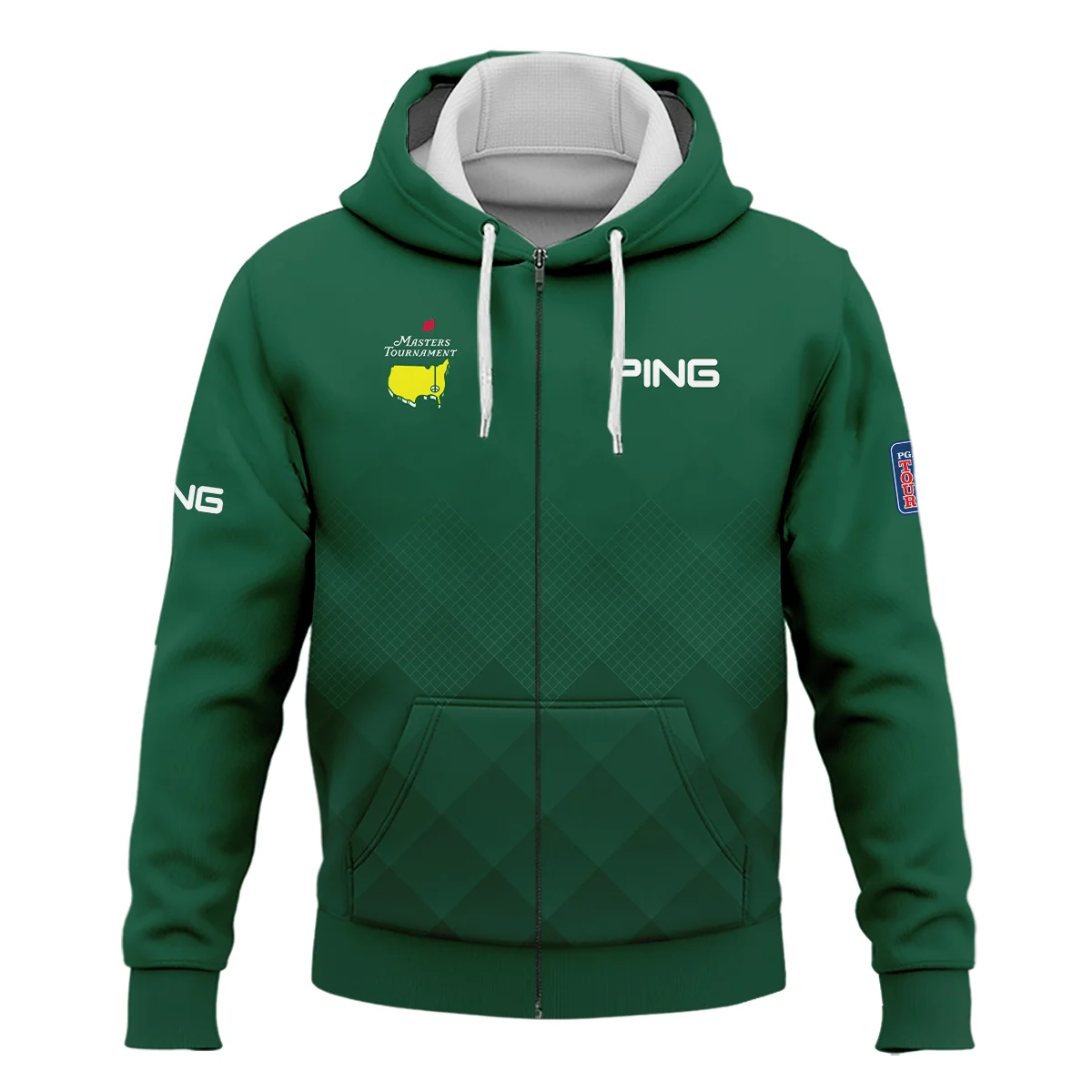 Masters Tournament Ping Gradient Dark Green Pattern Zipper Hoodie Shirt Style Classic Zipper Hoodie Shirt