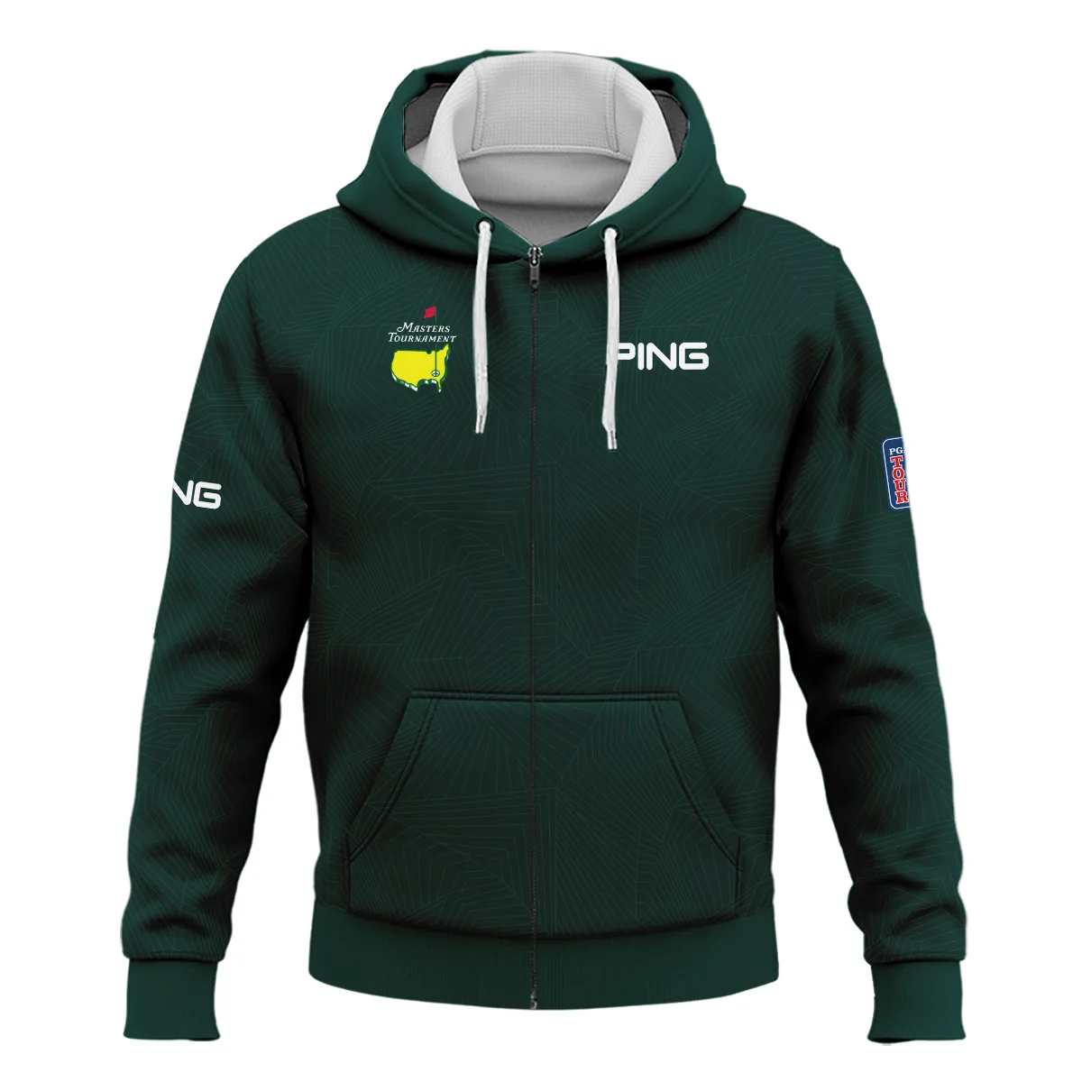 Masters Tournament Ping Pattern Sport Jersey Dark Green Zipper Hoodie Shirt Style Classic Zipper Hoodie Shirt