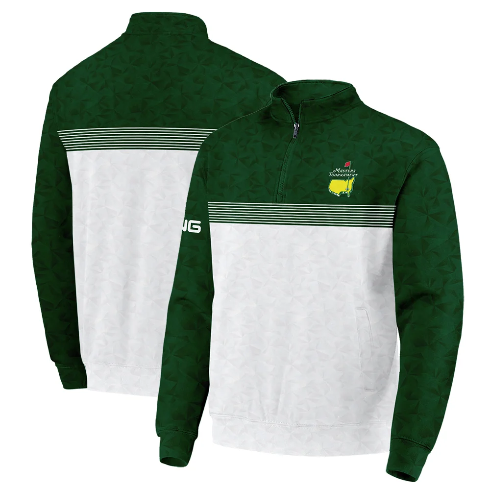 Masters Tournament Ping Quarter-Zip Jacket White Pattern White Geometric Abstract Polygon Shape Quarter-Zip Jacket