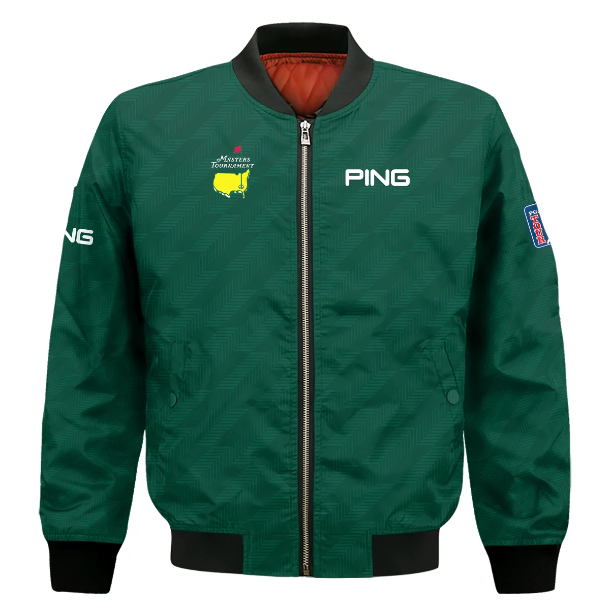 Masters Tournament Ping Star Dark Green Pattern Bomber Jacket Style Classic Bomber Jacket