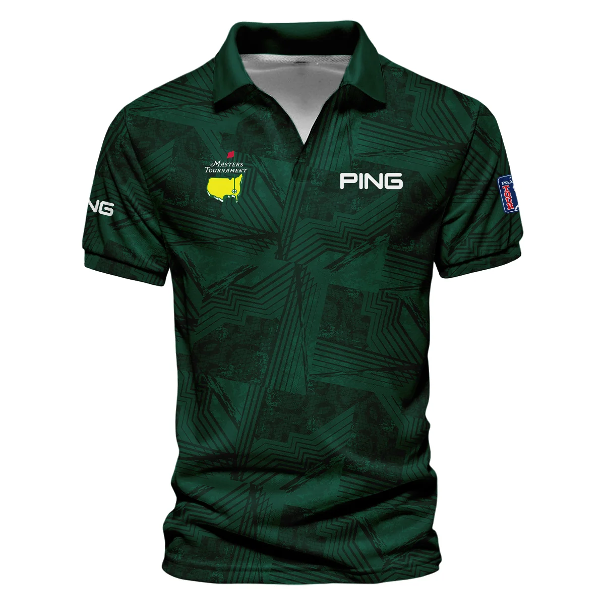 Masters Tournament Ping Sublimation Sports Dark Green Vneck Polo Shirt Style Classic Polo Shirt For Men